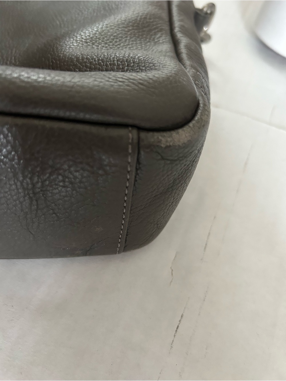 Coach Metropolitan Gray Leather Messenger Briefcase with Shoulder Strap - Picture 13 of 14